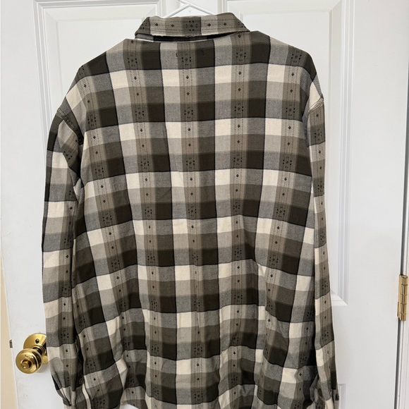 Frye Checkered Shirt Jacket in Black, Gray, and Cream - Picture 6 of 9